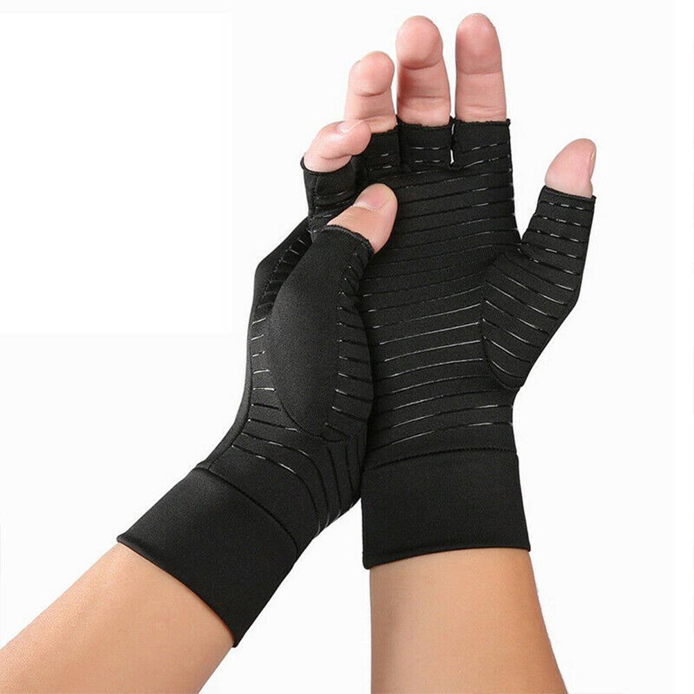 Guantes de Compresión para Artritis – Alivio del Dolor Articular y Fatiga en Manos (Unisex, Medio Dedo)