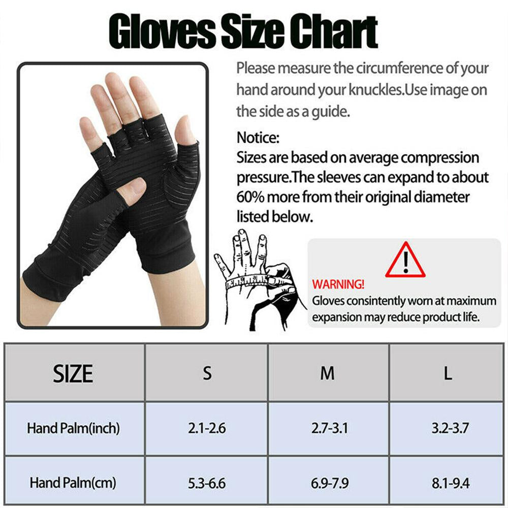 Guantes de Compresión para Artritis – Alivio del Dolor Articular y Fatiga en Manos (Unisex, Medio Dedo)