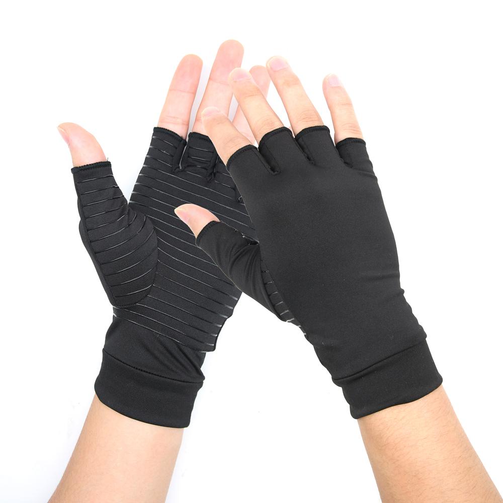 Guantes de Compresión para Artritis – Alivio del Dolor Articular y Fatiga en Manos (Unisex, Medio Dedo)