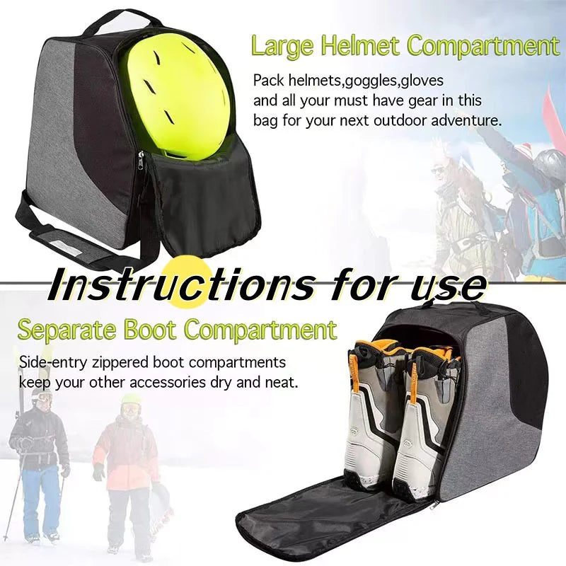 Large Capacity Waterproof Ski Gear Bag with Oxford Fabric